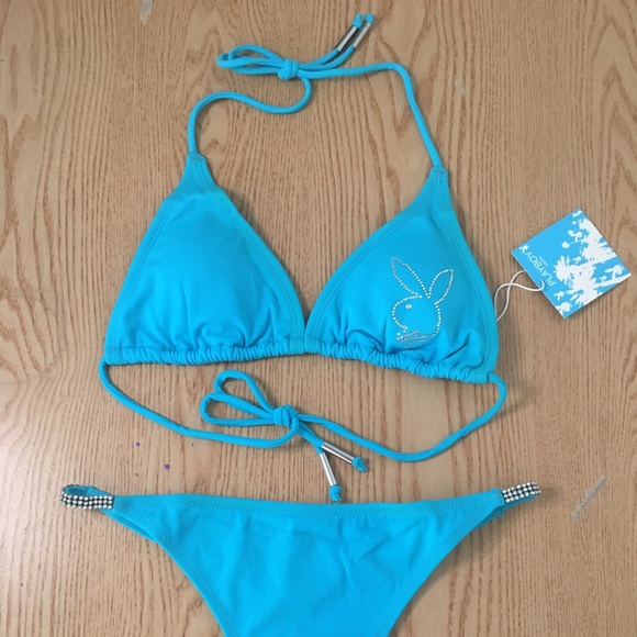 PLAYBOY Other - New 2pc Super Sexy Vintage Playboy Thong Bikini Swimsuit Diamonds Large & XL